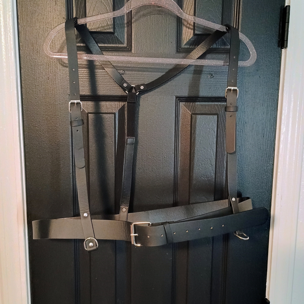 Women's Black Leather Harness